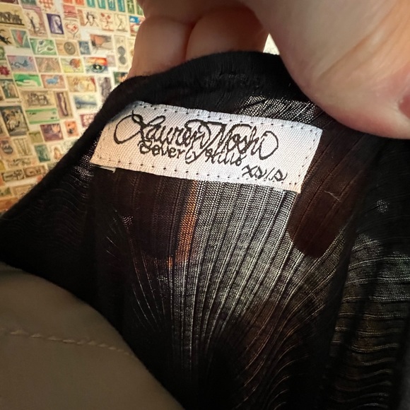 Lauren Moshi sheer black graphic tee - Picture 2 of 3